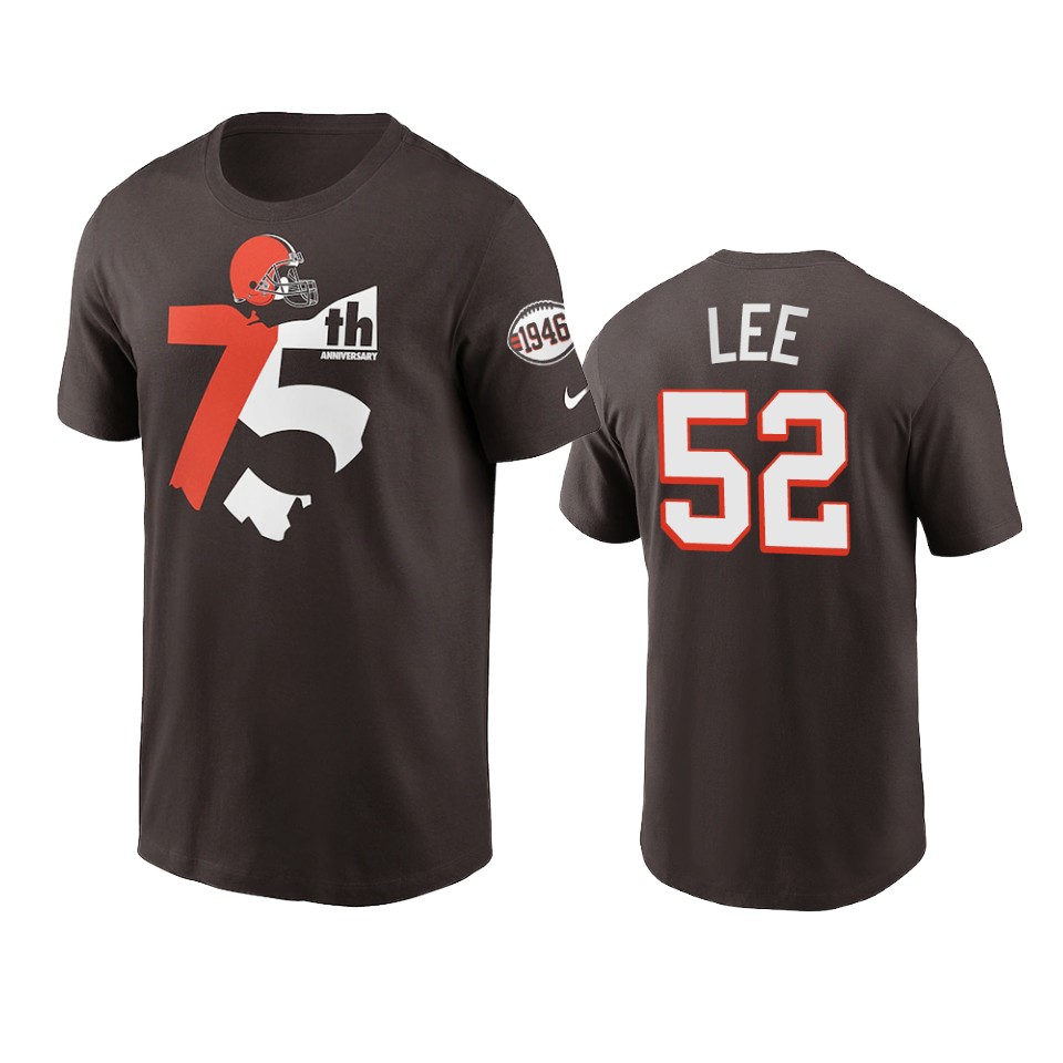 Cleveland Browns #52 Elijah Lee Nike 1946 Collection T-Shirt Brown