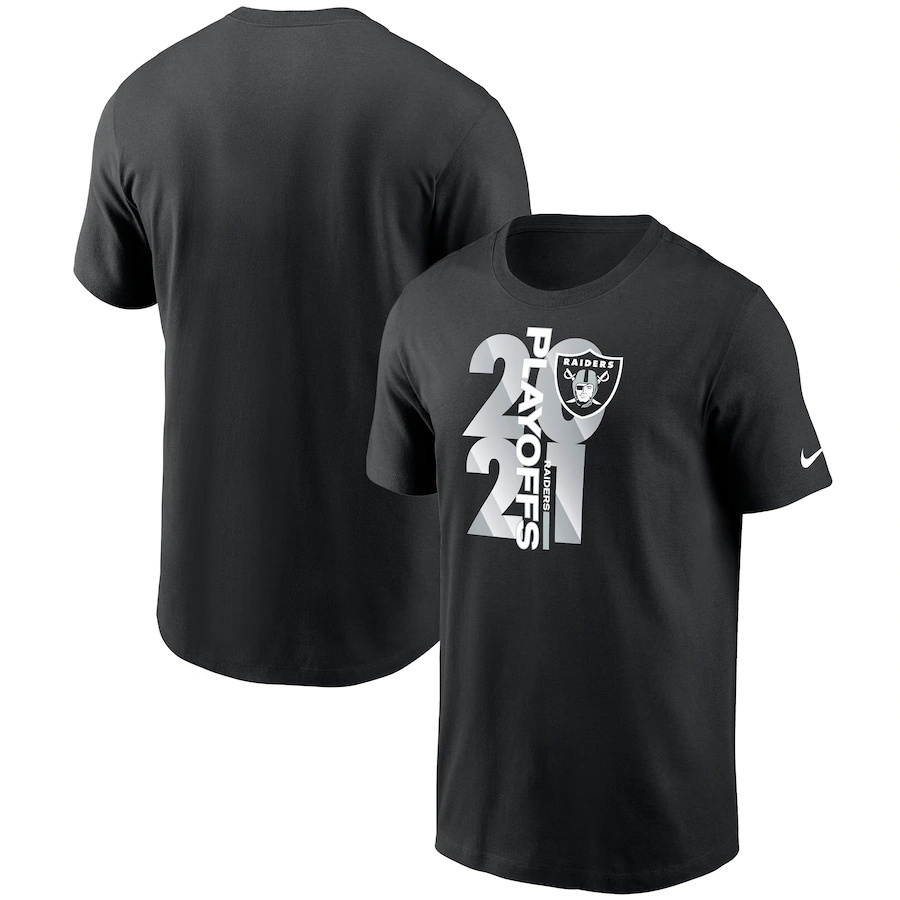 Men's Las Vegas Raiders Nike Black 2021 NFL Playoffs Bound T-Shirt