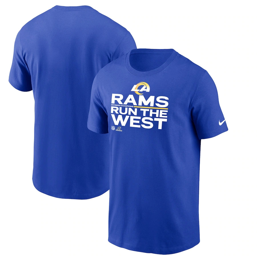 Men's Los Angeles Rams Nike Royal 2021 NFC West Division Champions Trophy Collection T-Shirt