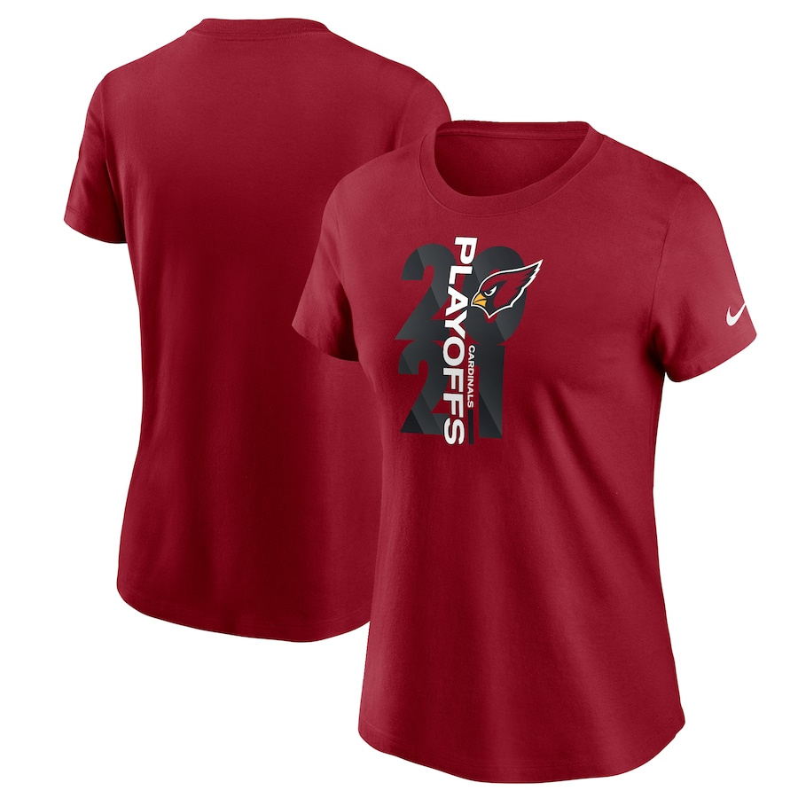 Women's Arizona Cardinals Nike Cardinal 2021 NFL Playoffs Bound T-Shirt