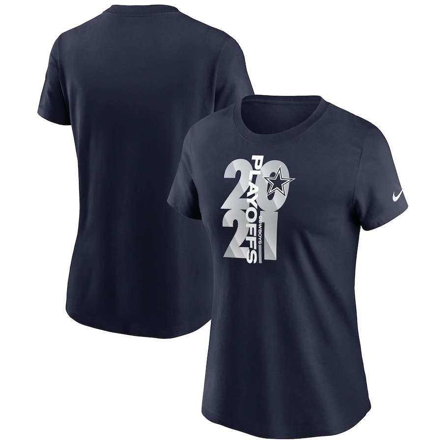 Women's Dallas Cowboys Nike Navy 2021 NFL Playoffs Bound T-Shirt