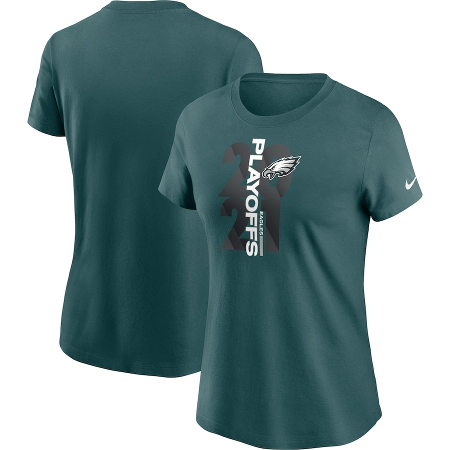 Women's Philadelphia Eagles Nike Midnight Green 2021 NFL Playoffs Bound T-Shirt