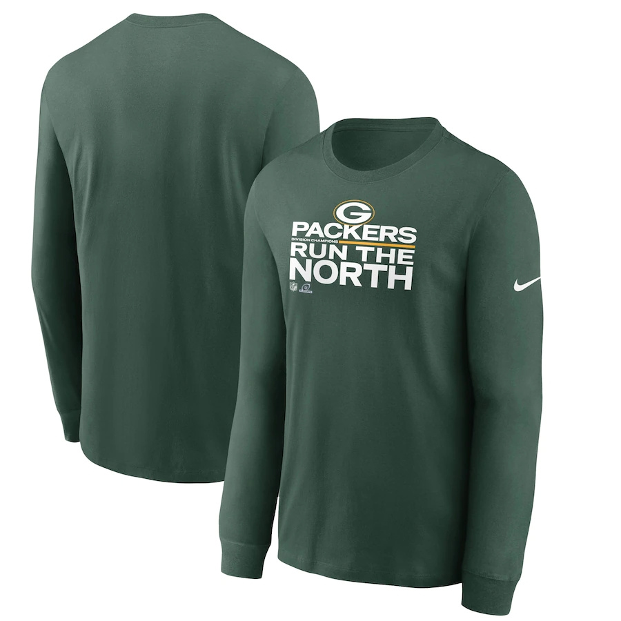 Men's Green Bay Packers Nike Green 2021 NFC North Division Champions Trophy Collection Long Sleeve T-Shirt