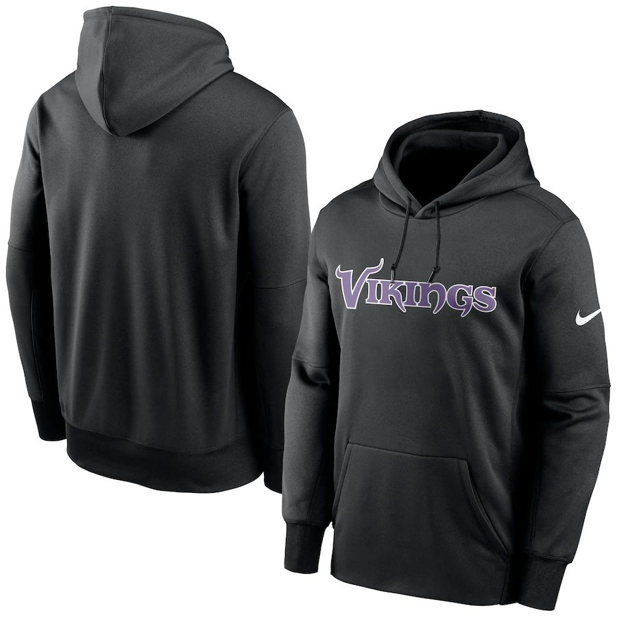 Minnesota Vikings Nike Fan Gear Wordmark Performance Pullover Hoodie Black