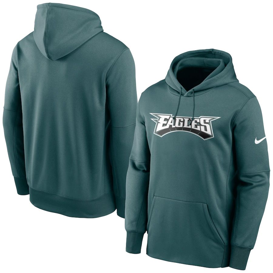 Philadelphia Eagles Nike Fan Gear Wordmark Performance Pullover Hoodie Midnight Green