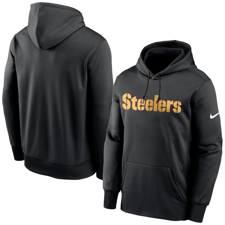 Pittsburgh Steelers Nike Fan Gear Wordmark Performance Pullover Hoodie Black