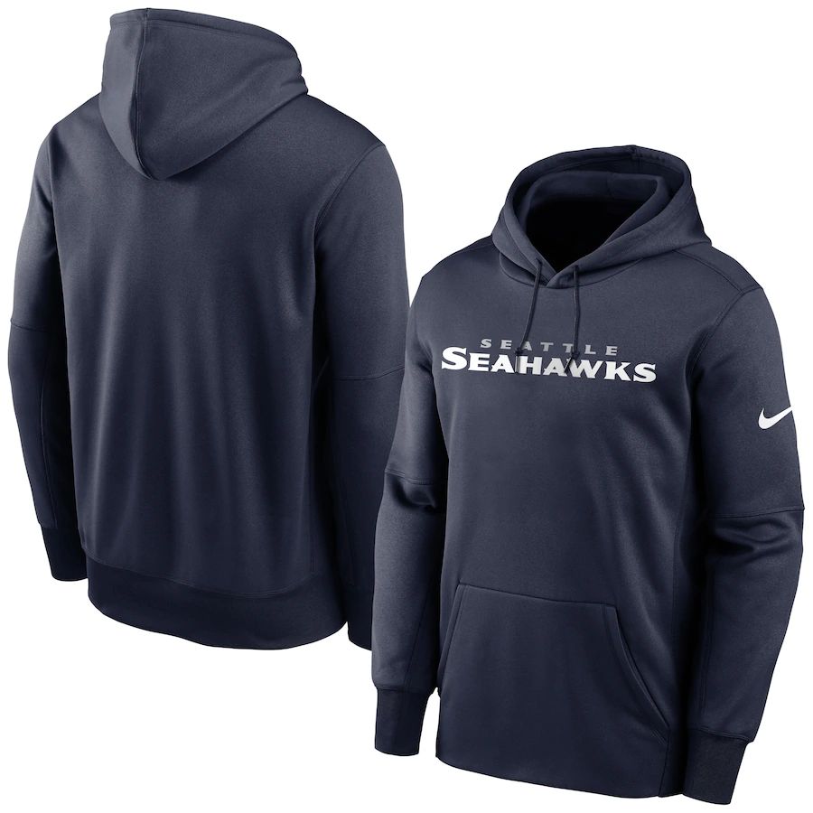 Seattle Seahawks Nike Fan Gear Wordmark Performance Pullover Hoodie College Navy