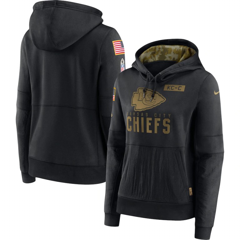 Kansas City Chiefs Nike Women's 2020 Salute to Service Performance Pullover Hoodie Black