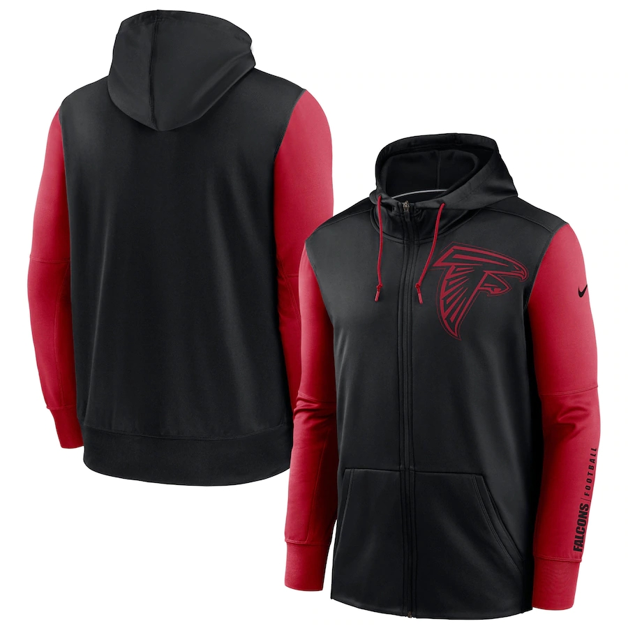 Nike Atlanta Falcons Black Red Fan Gear Mascot Performance Full-Zip Hoodie