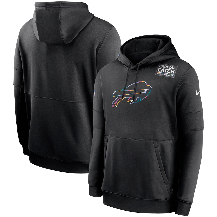 Buffalo Bills 2020 NFL Crucial Catch Sideline Performance Pullover Hoodie Black