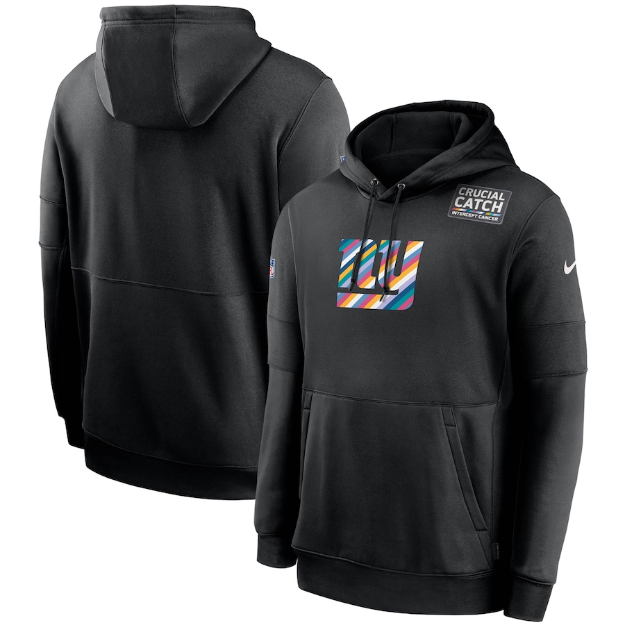 New York Giants 2020 NFL Crucial Catch Sideline Performance Pullover Hoodie Black