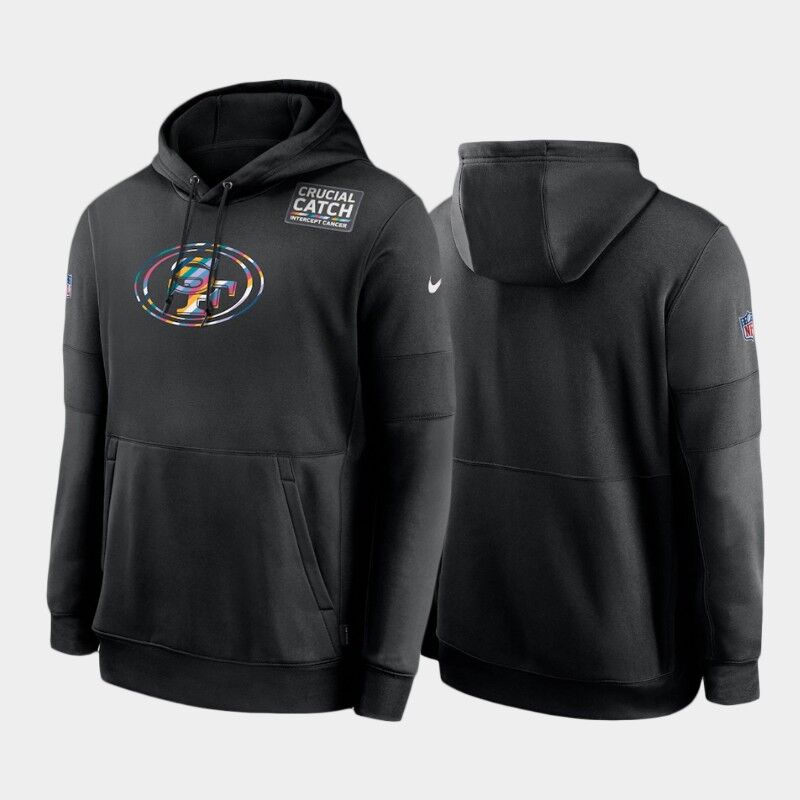 San Francisco 49ers 2020 NFL Crucial Catch Sideline Performance Pullover Hoodie Black