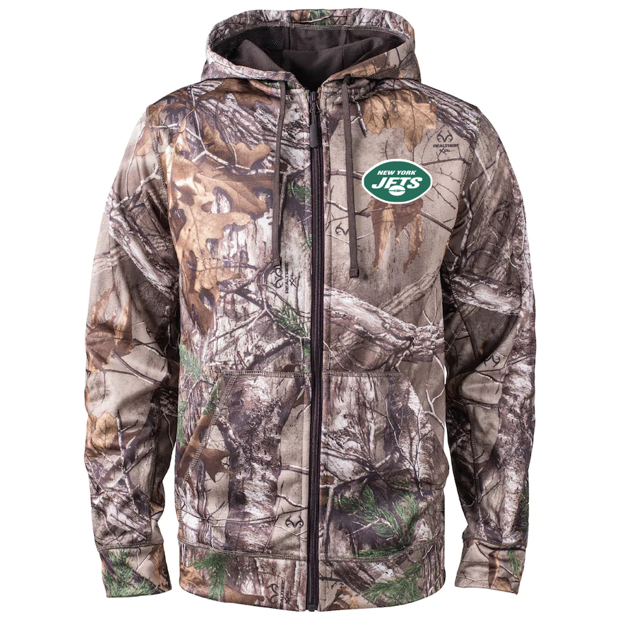 New York Jets 2020 NFL Men's Realtree Camo Full-Zip Hoodie