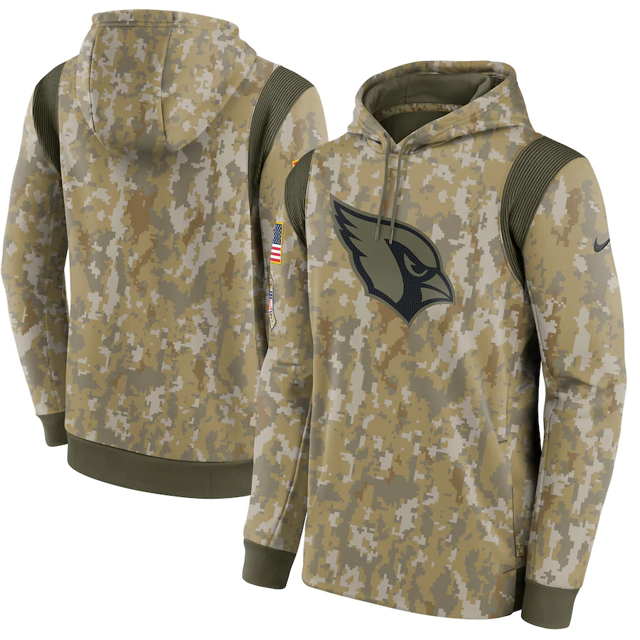 Arizona Cardinals Camo Nike 2021 Salute To Service Therma Performance Pullover Hoodie