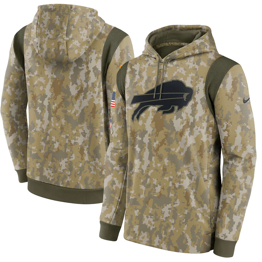 Buffalo Bills Camo Nike 2021 Salute To Service Therma Performance Pullover Hoodie