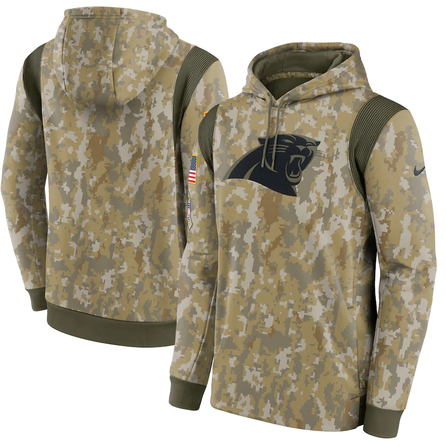 Carolina Panthers Camo Nike 2021 Salute To Service Therma Performance Pullover Hoodie