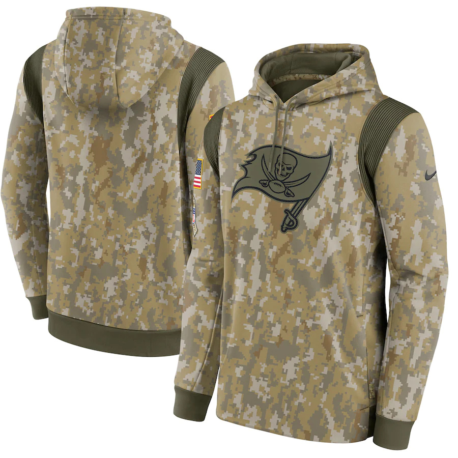 Tampa Bay Buccaneers Camo Nike 2021 Salute To Service Therma Performance Pullover Hoodie