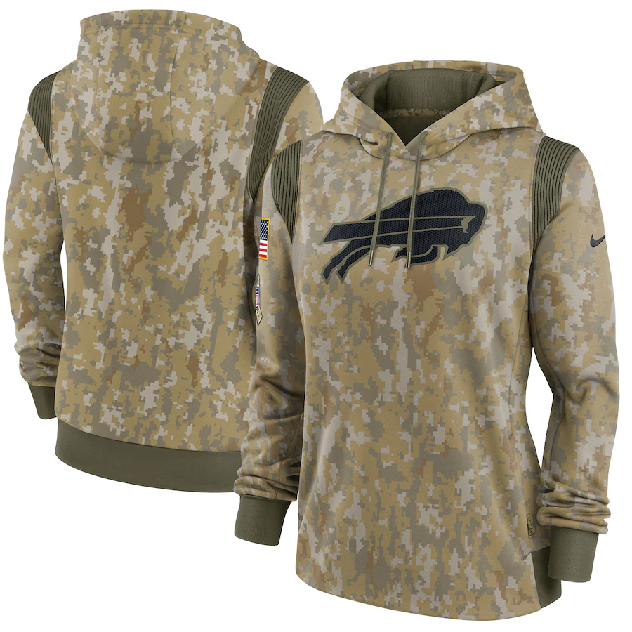 Buffalo Bills Camo Nike Women's 2021 Salute To Service Therma Performance Pullover Hoodie