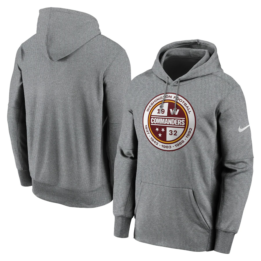 Washington Commanders Nike Therma Pullover Hoodie - Heathered Charcoal