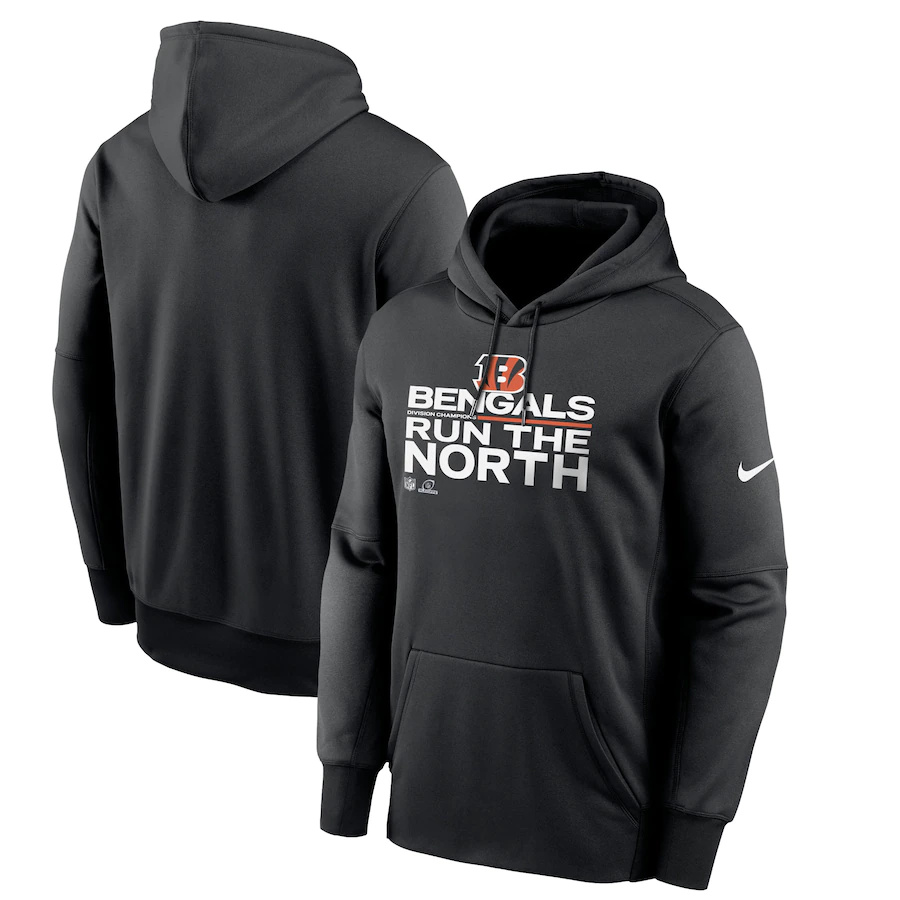 Men's Cincinnati Bengals Nike Black 2021 AFC North Division Champions Trophy Collection Pullover Hoodie