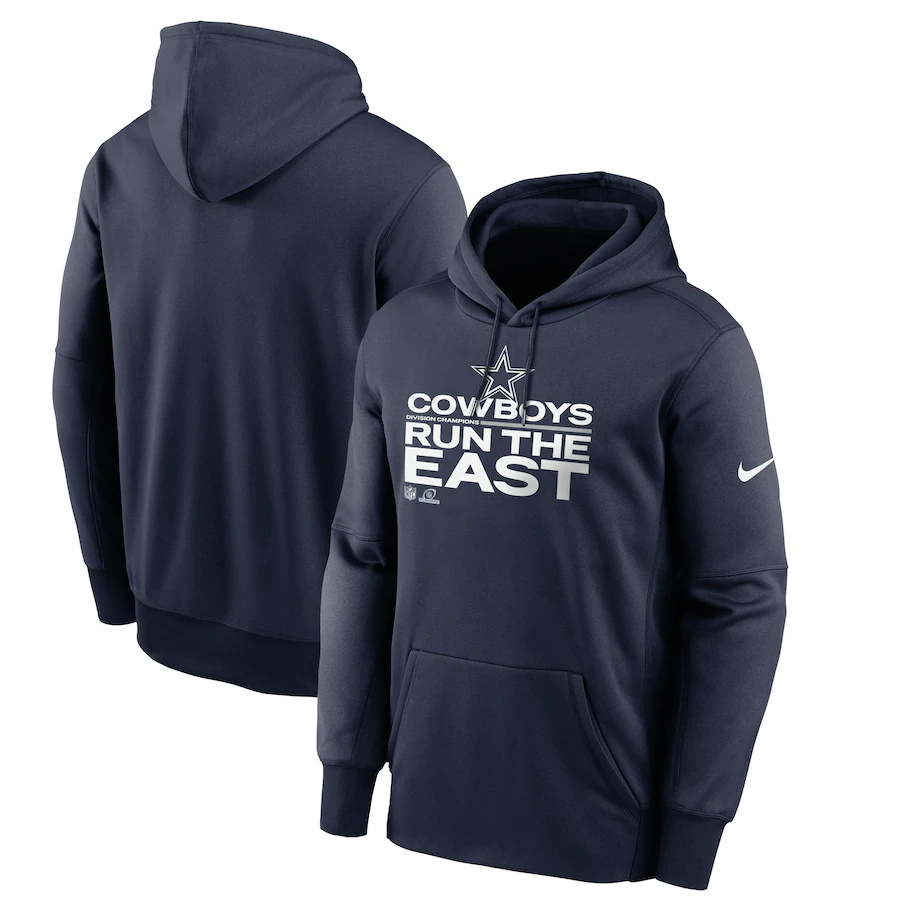 Men's Dallas Cowboys Nike Navy 2021 NFC East Division Champions Trophy Collection Pullover Hoodie