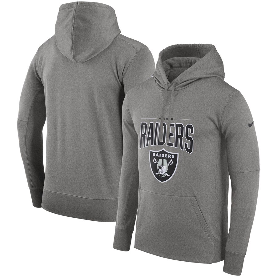 Las Vegas Raiders Nike Sideline Property of Performance Pullover Hoodie Gray