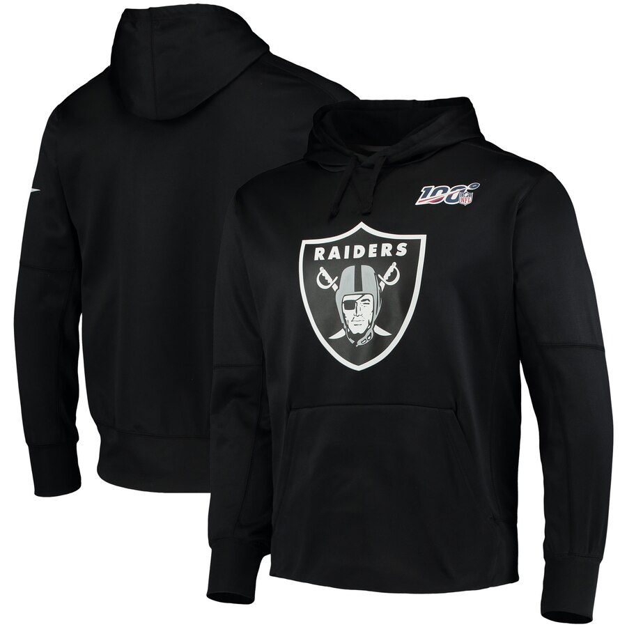 Las Vegas Raiders Nike 100th Season Primary Logo Circuit Performance Pullover Hoodie Black