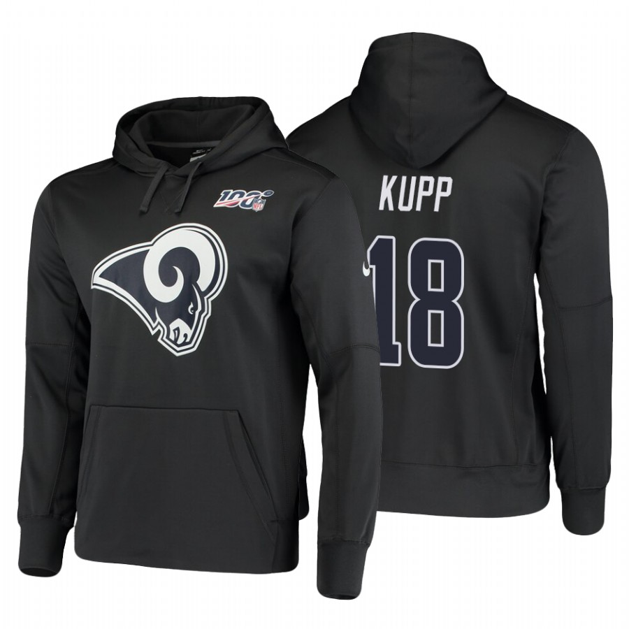 Los Angeles Rams #18 Cooper Kupp Nike NFL 100 Primary Logo Circuit Name & Number Pullover Hoodie Charcoal