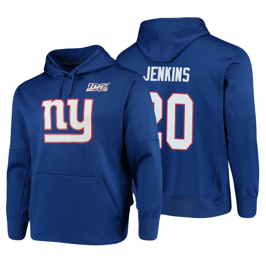 New York Giants #20 Janoris Jenkins Nike NFL 100 Primary Logo Circuit Name & Number Pullover Hoodie Royal