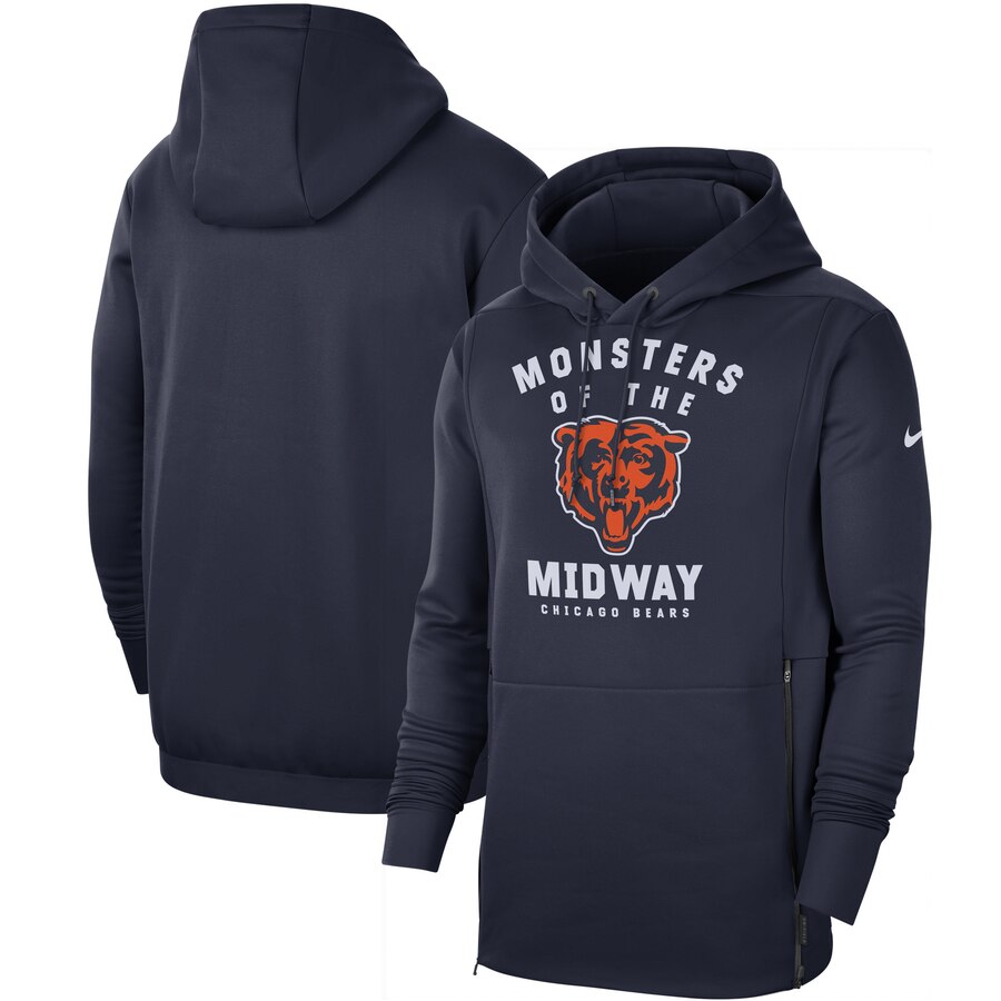 Chicago Bears Nike Sideline Local Performance Pullover Hoodie Navy