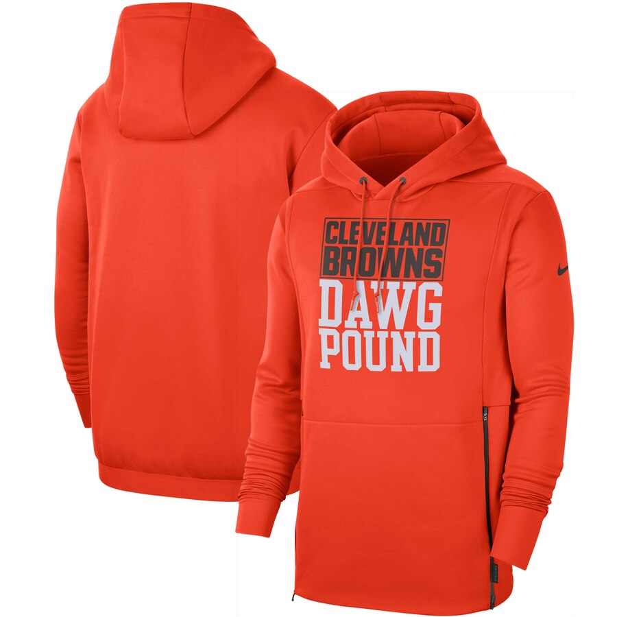 Cleveland Browns Nike Sideline Local Performance Pullover Hoodie Orange