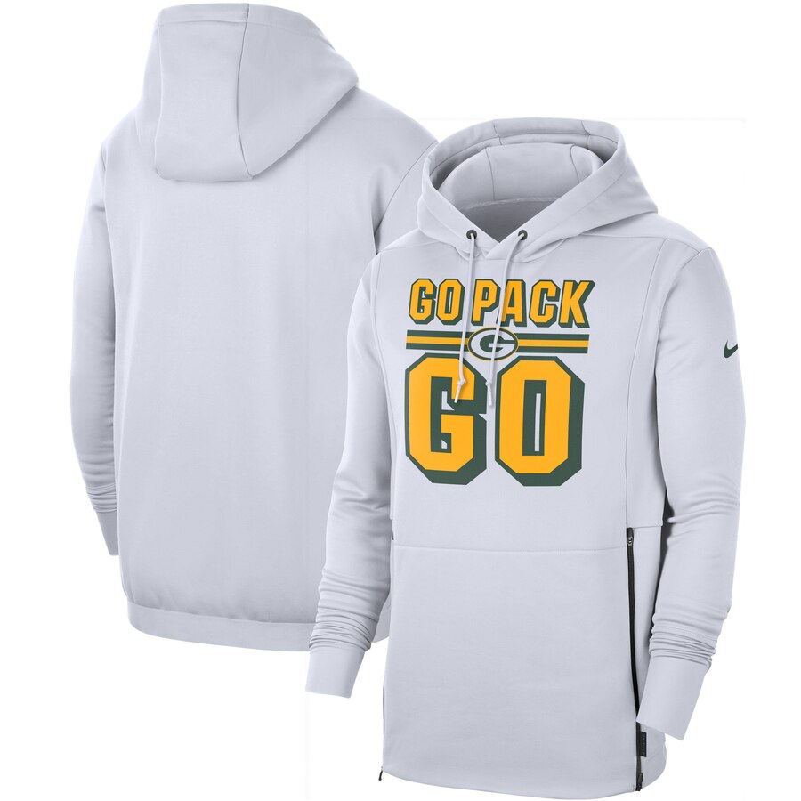 Green Bay Packers Nike Sideline Local Performance Pullover Hoodie White