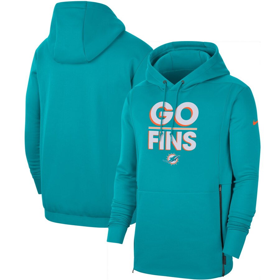 Miami Dolphins Nike Sideline Local Performance Pullover Hoodie Aqua