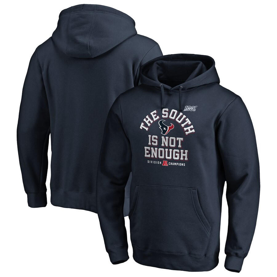 Houston Texans NFL 2019 AFC South Division Champions Cover Two Pullover Hoodie Navy