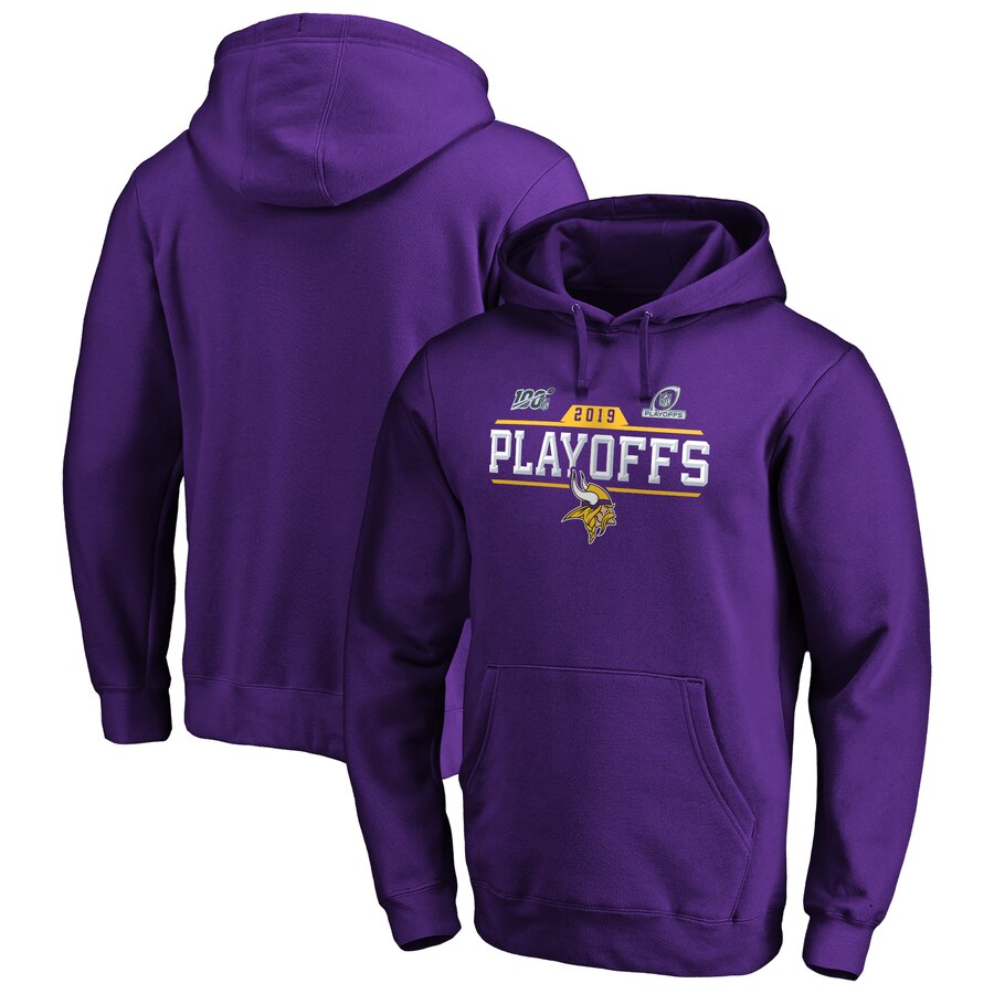 Minnesota Vikings 2019 NFL Playoffs Bound Chip Shot Pullover Hoodie Purple