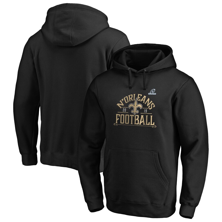 New Orleans Saints 2019 NFL Playoffs Bound Hometown Checkdown Pullover Hoodie Black