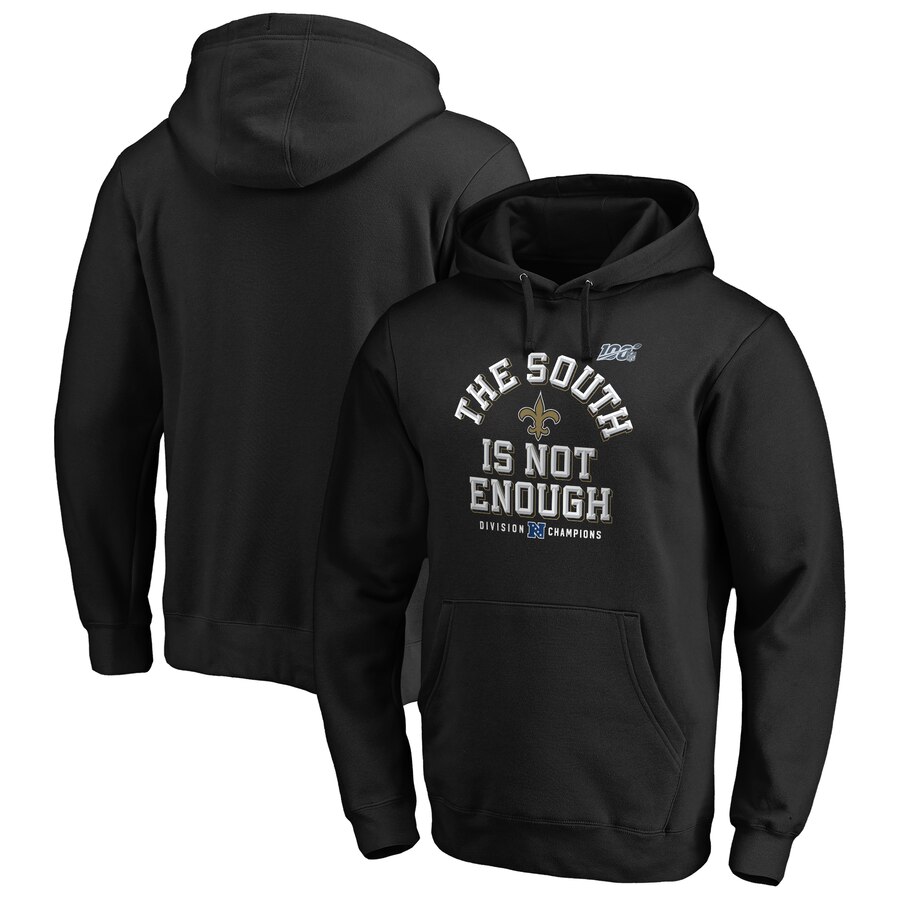 New Orleans Saints NFL 2019 NFC South Division Champions Cover Two Pullover Hoodie Black