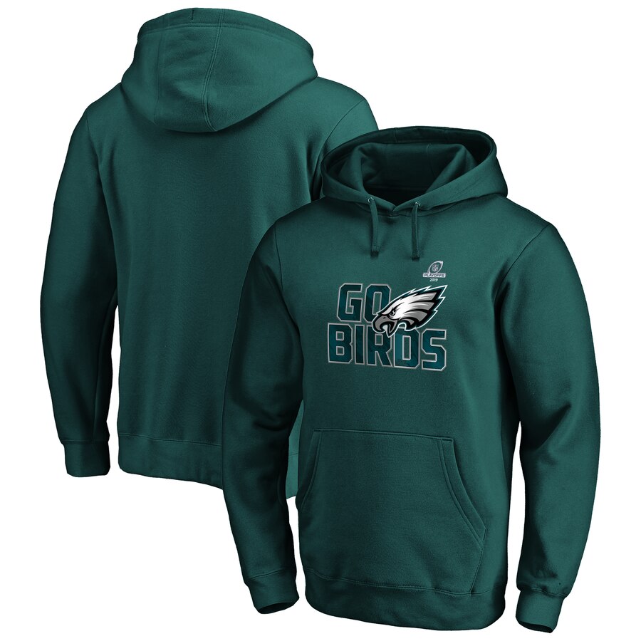 Philadelphia Eagles 2019 NFL Playoffs Bound Hometown Checkdown Pullover Hoodie Midnight Green