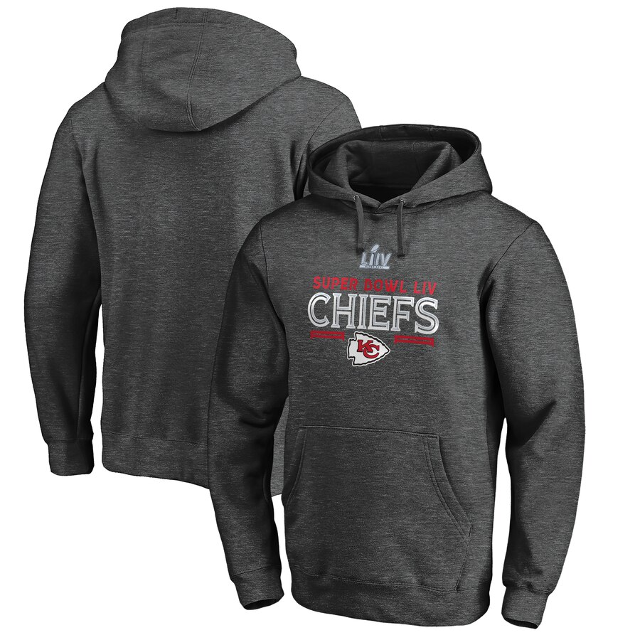 Men's Kansas City Chiefs NFL Heather Gray Super Bowl LIV Bound Gridiron Pullover Hoodie