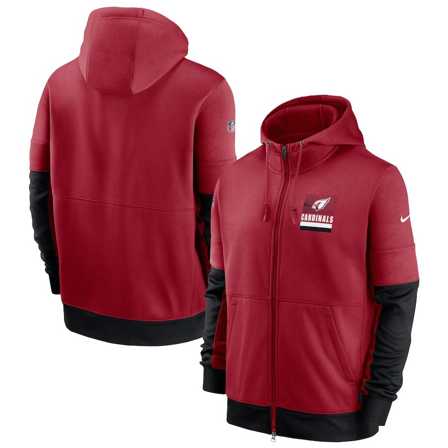 Arizona Cardinals Nike Sideline Impact Lockup Performance Full-Zip Hoodie Cardinal