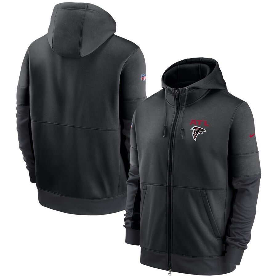 Atlanta Falcons Nike Sideline Impact Lockup Performance Full-Zip Hoodie Black