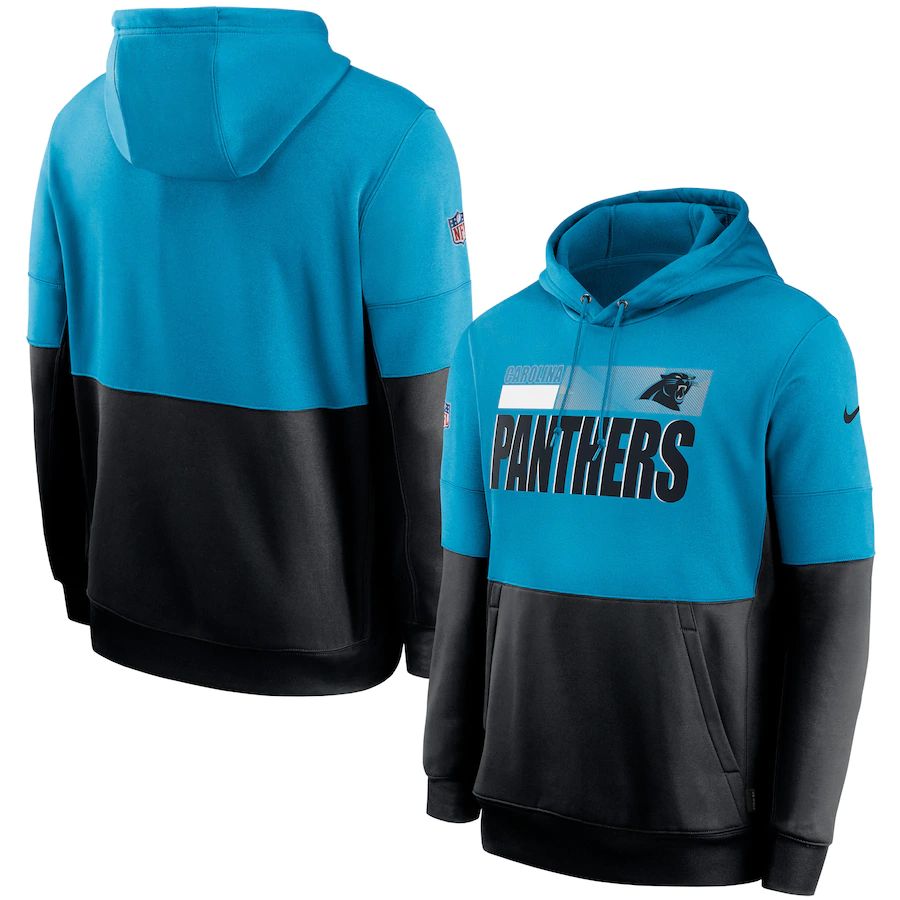 Carolina Panthers Nike Sideline Impact Lockup Performance Pullover Hoodie Blue Black