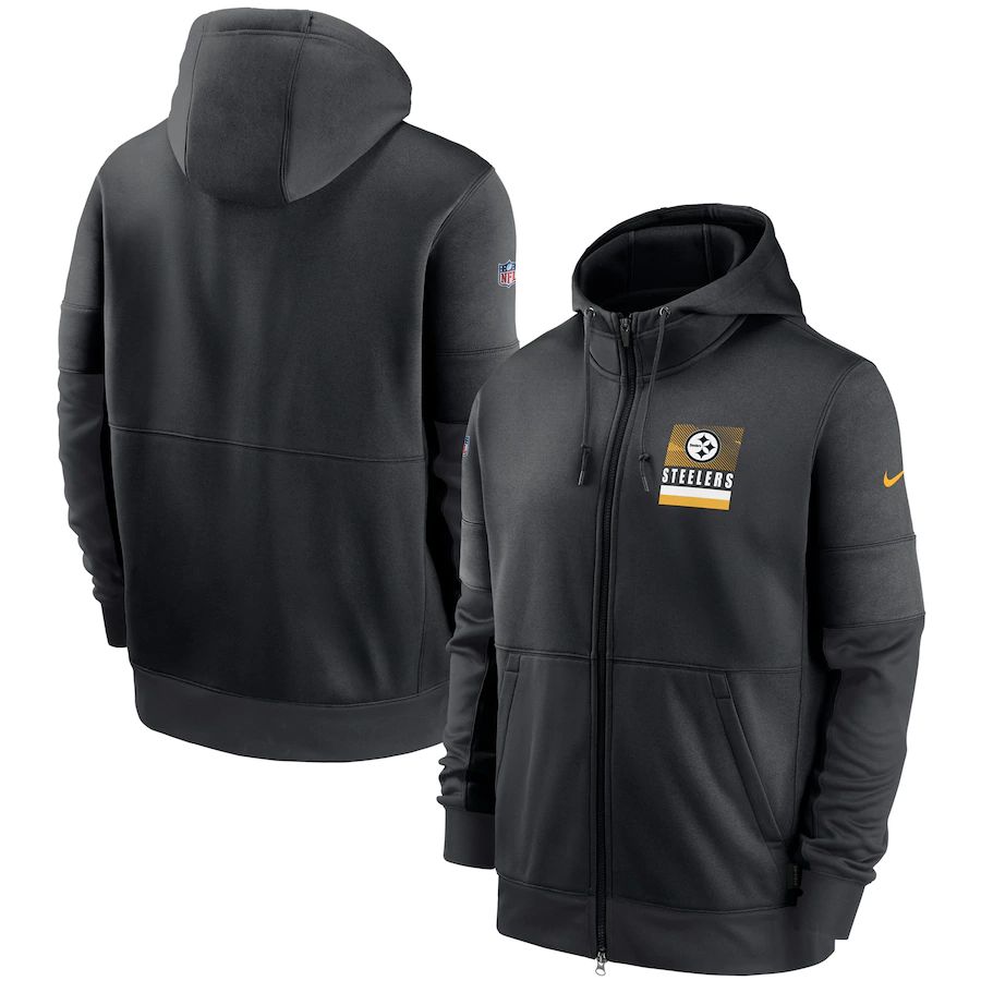 Pittsburgh Steelers Nike Sideline Impact Lockup Performance Full-Zip Hoodie Black