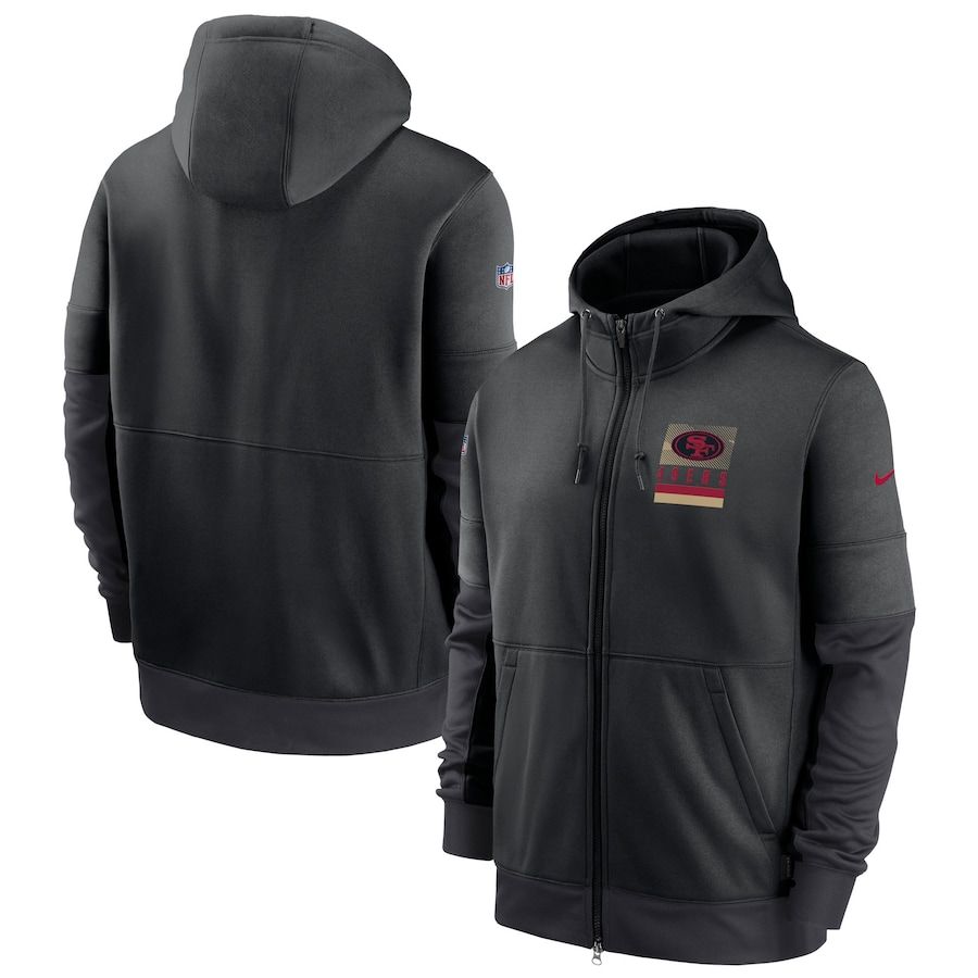 San Francisco 49ers Nike Sideline Impact Lockup Performance Full-Zip Hoodie Black