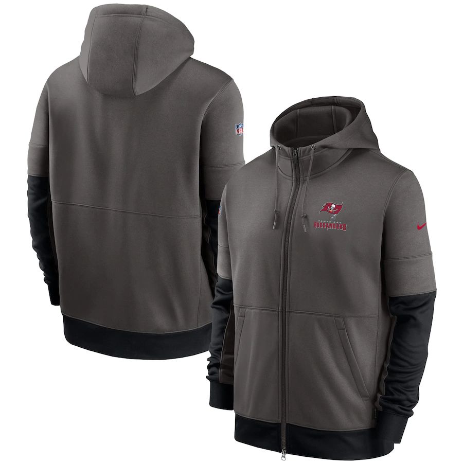 Tampa Bay Buccaneers Nike Sideline Impact Lockup Performance Full-Zip Hoodie Pewter