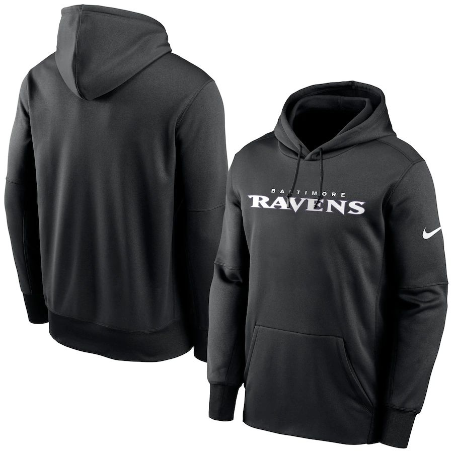 Baltimore Ravens Nike Fan Gear Wordmark Performance Pullover Hoodie Black