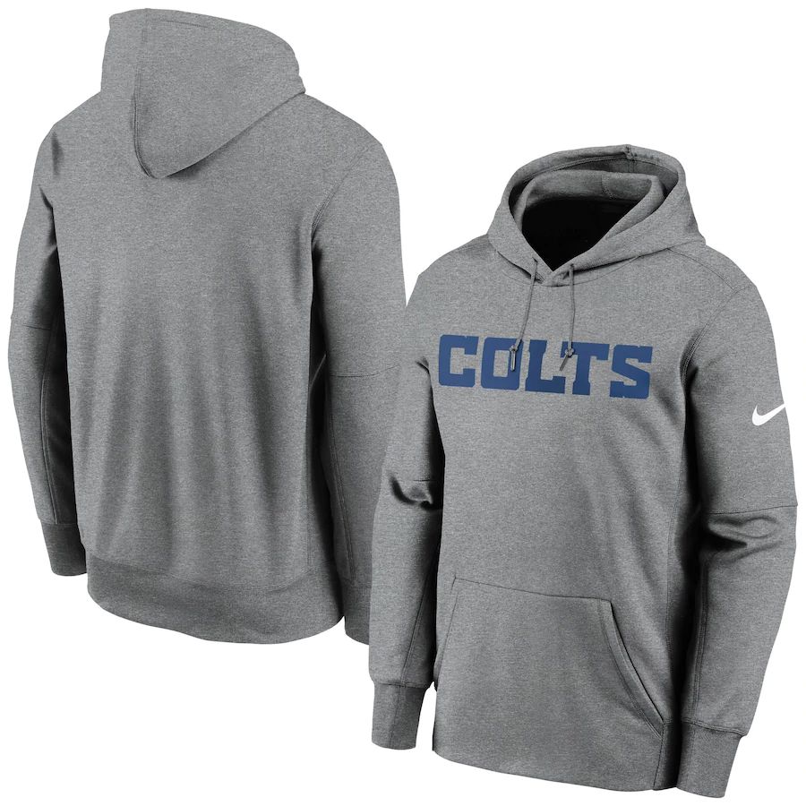 Indianapolis Colts Nike Fan Gear Wordmark Performance Pullover Hoodie Heathered Charcoal