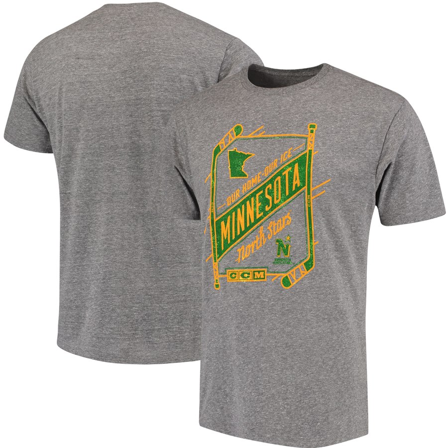 Minnesota North Stars CCM Our Home Our Ice Tri-Blend T-Shirt Gray