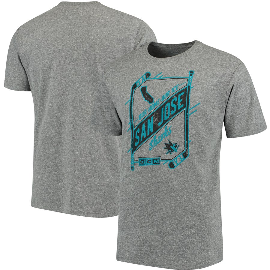 San Jose Sharks CCM Our Home Our Ice Tri-Blend T-Shirt Gray