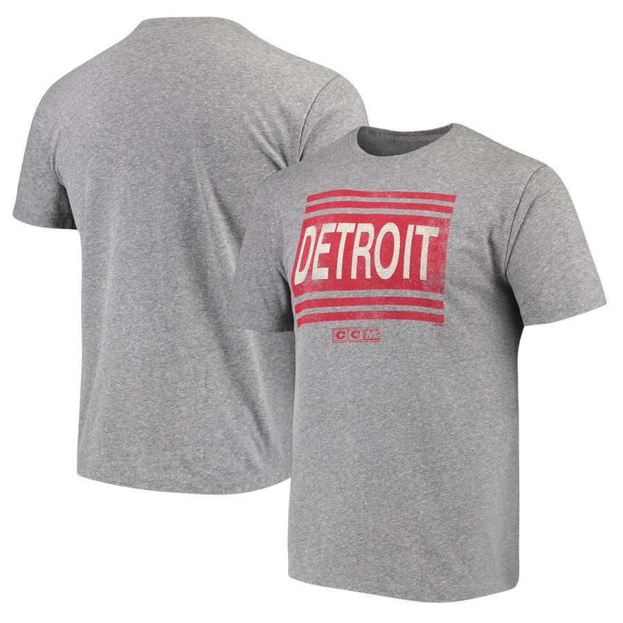 Detroit Red Wings adidas Heritage Logo Series Tri-Blend T-Shirt Gray